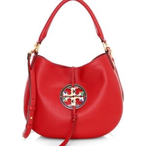 Leather Tory Burch Mini Red Stained Glass Hobo